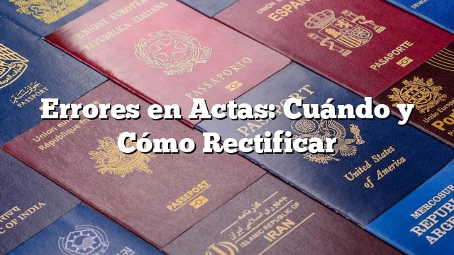 Errores en Actas: Cuándo y Cómo Rectificar