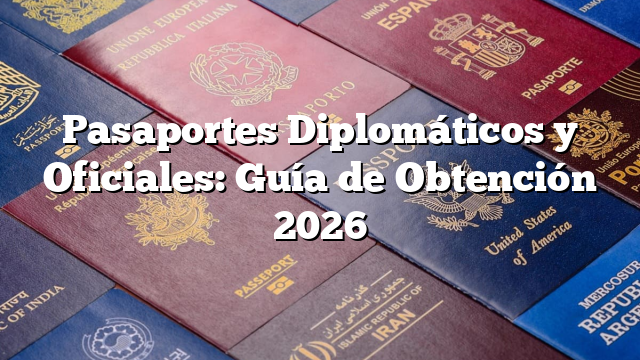 Pasaportes Diplomáticos y Oficiales: Guía de Obtención 2026