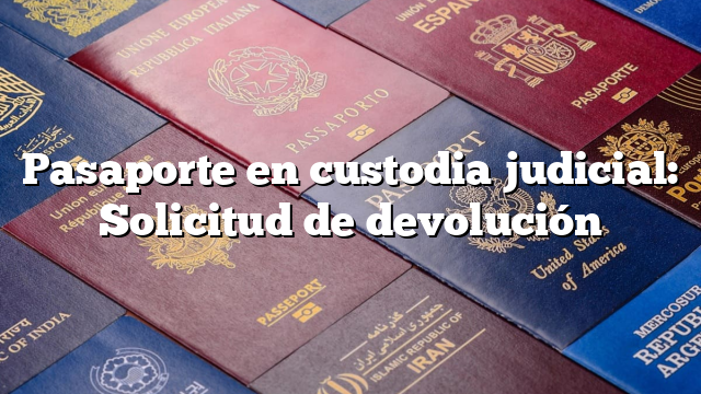 Pasaporte en custodia judicial: Solicitud de devolución