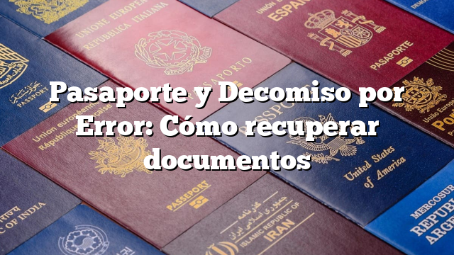 Pasaporte y Decomiso por Error: Cómo recuperar documentos